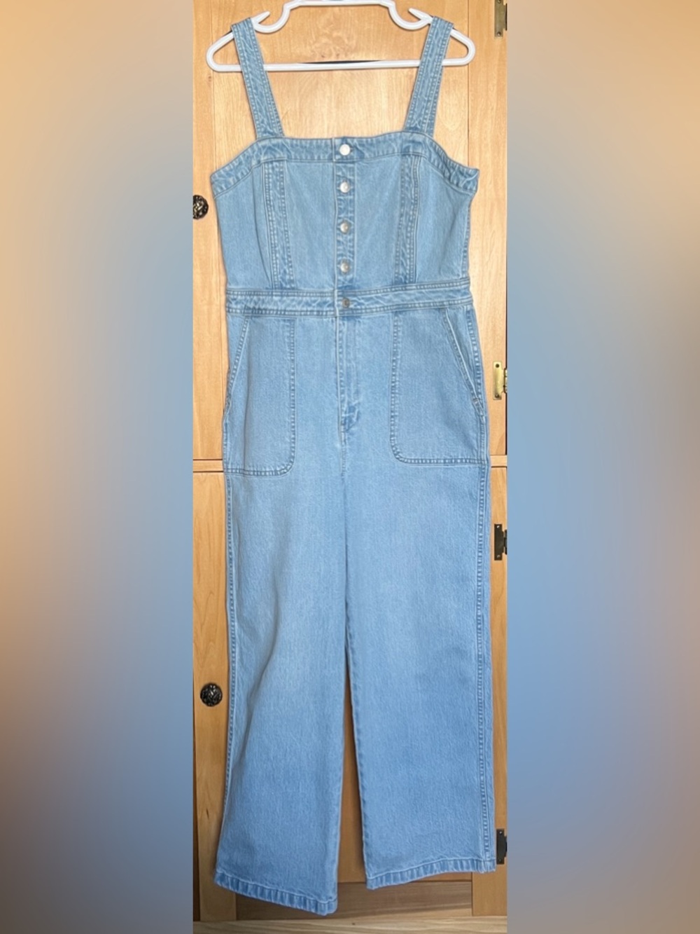 Madewell Denim Stitched Strap Jumpsuit